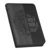 KJV Pocket Bible Gray Lion Faux Leather with Zipper Closure
